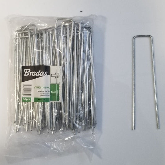 Galvanised U-Shaped Ground Staples – 150 × 30mm, Pack of 100