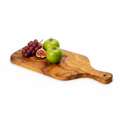 Handmade Olive Wood Rectangular Paddle Board with Handle & Hanging Hole 33–45 cm