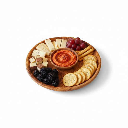 Handcrafted Olive Wood Round Plates