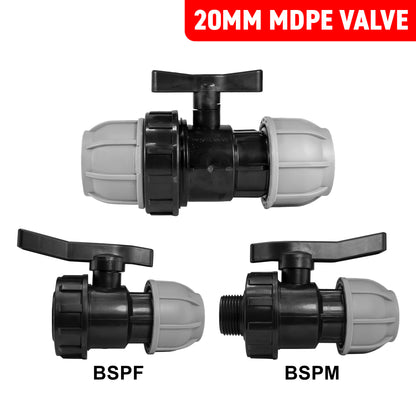 20mm MDPE Pipe Valve Compression Fittings