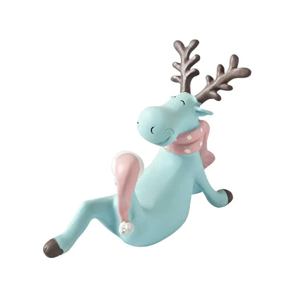 Nordic Elk Decorative Resin Figurine – Pastel Home Ornament