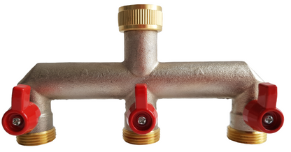 Three Way Tap Splitter Brass 3/4" BSP