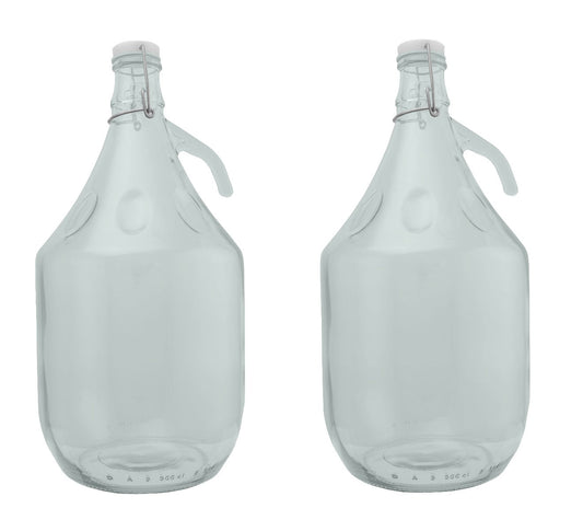2 × 5L Glass Demijohns – Swing Tops