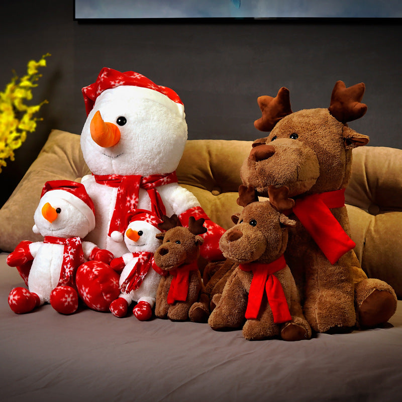 Snowman Plush Reindeer Soft Toy Christmas Gift Decoration