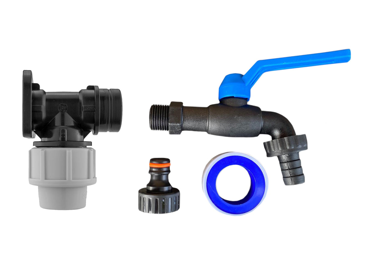 25mm MDPE Wall-Mount Tap Kit – Nylon Lever & PTFE
