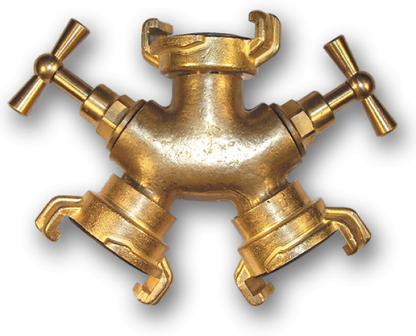 Geka Type Claw Fitting - 3 Way Connector with Bib Taps