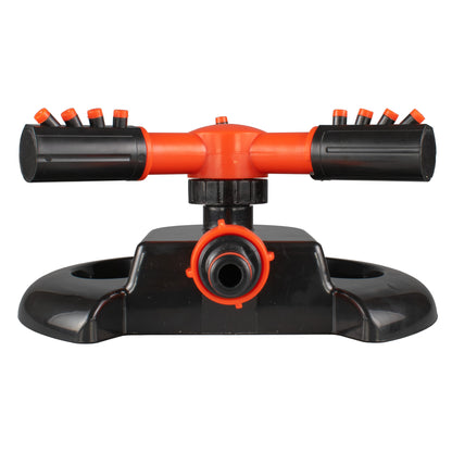 3-Arm Adjustable Rotating Lawn Sprinkler (Black/Orange)