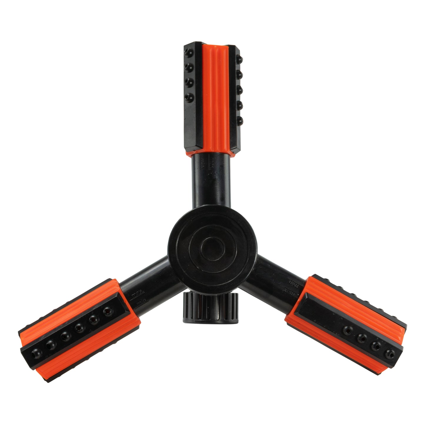 Rotary Lawn Sprinkler on Spike with Adjustable Arms (Black/Orange)