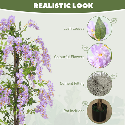 Artificial Wisteria Flower, Purple, 180cm