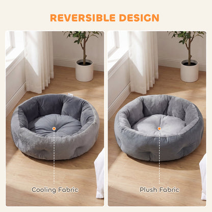 PawHut Round Pet Bed for Dog and Cats, Dark Grey