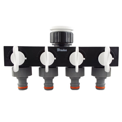 4-Way Splitter with Valves Grey/White
