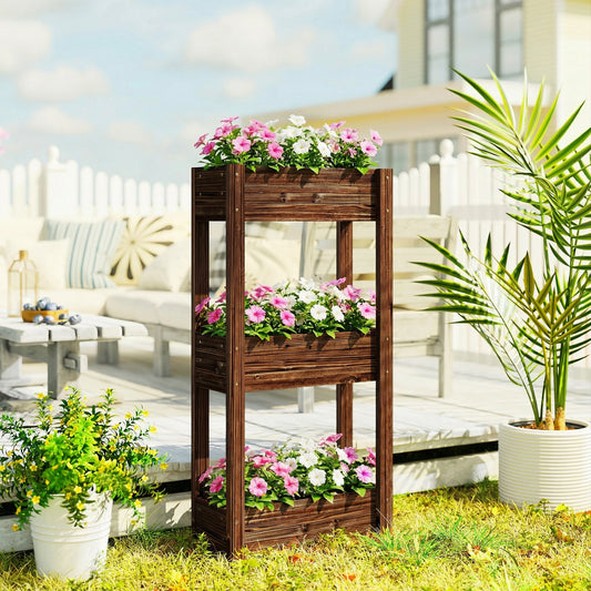 3-Tier Wooden Raised Planter