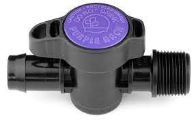 Antelco Purple Back Valve – 13mm Barb × ¾″ BSP Male