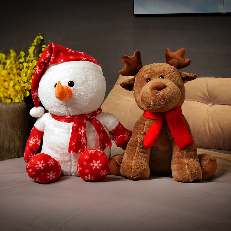 Snowman Plush Reindeer Soft Toy Christmas Gift Decoration