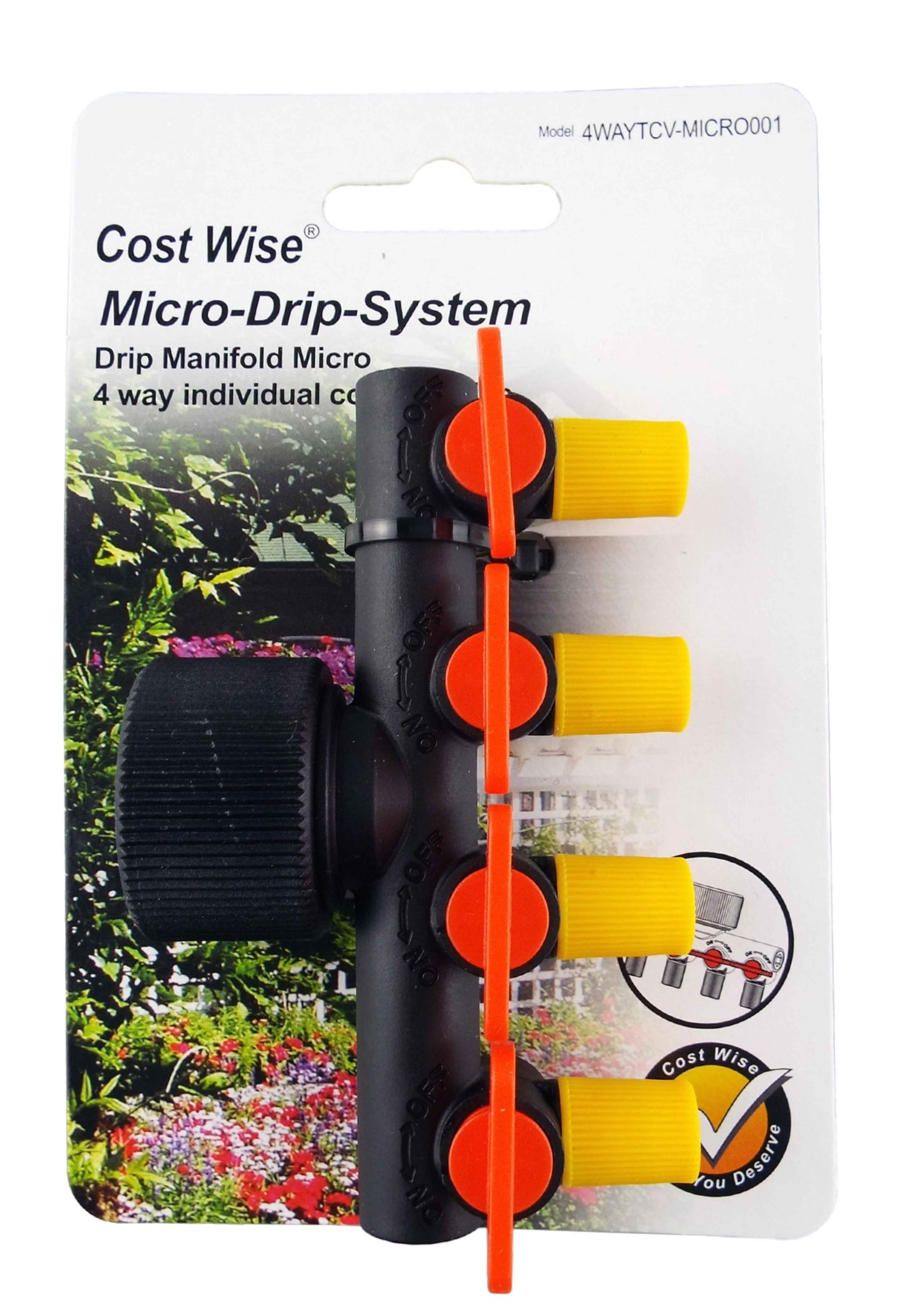 Micro Irrigation Four Outlet Tap Splitter with Valves