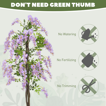 Artificial Wisteria Flower, Purple, 180cm