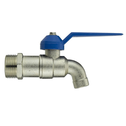 25mm MDPE Wall Flange & ¾″ Blue Lever Garden Tap