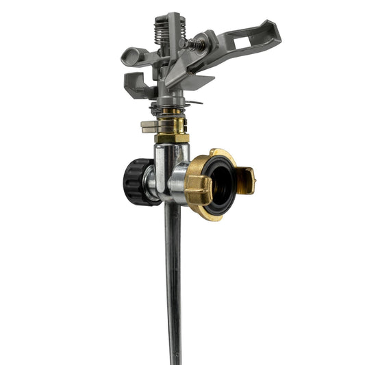 Metal Pulsating Lawn Sprinkler with Spike & Brass Claw Inlet