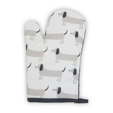 Single Oven Glove Sausage Dog Print