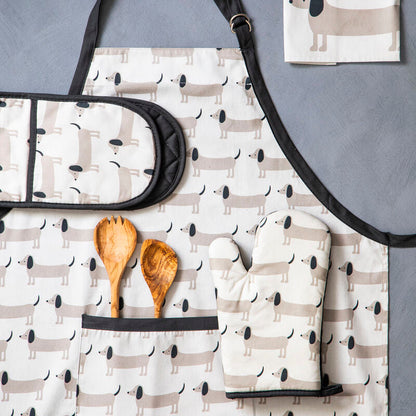 Single Oven Glove Sausage Dog Print