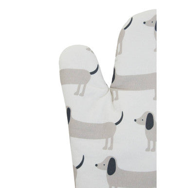Single Oven Glove Sausage Dog Print