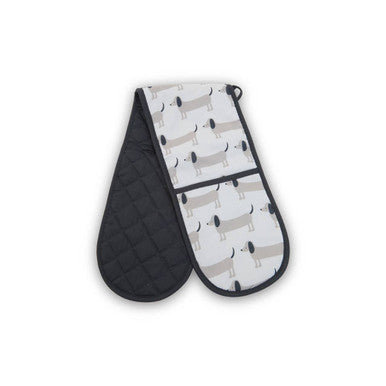 Double Oven Glove Sausage Dog Print
