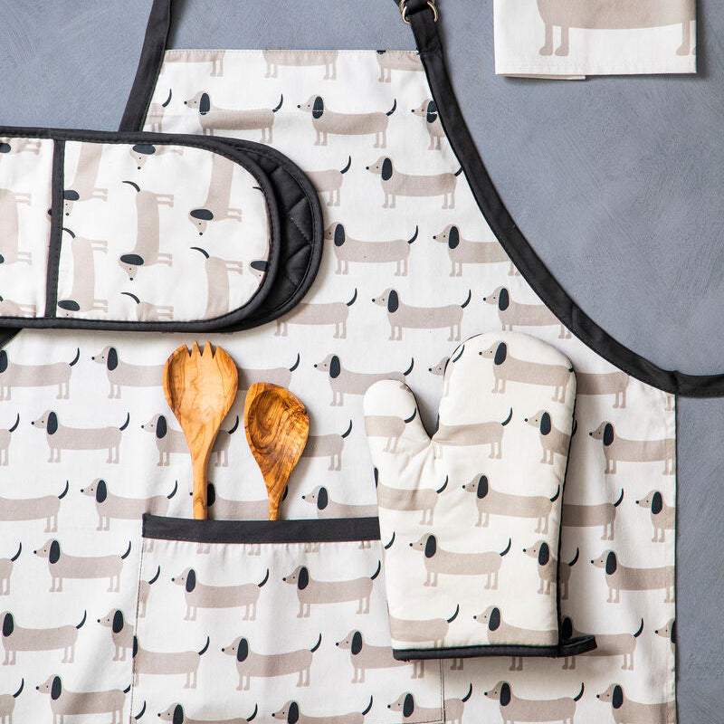 Double Oven Glove Sausage Dog Print