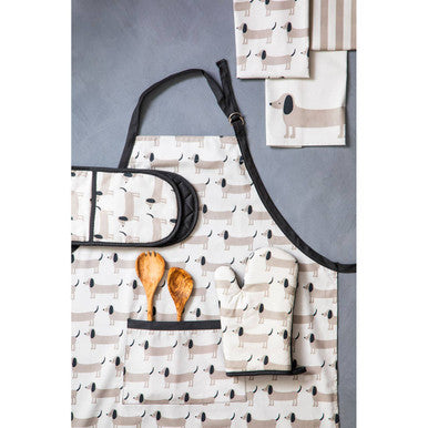 Double Oven Glove Sausage Dog Print