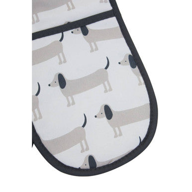 Double Oven Glove Sausage Dog Print