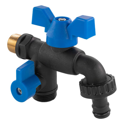 15mm Copper Wall-Mount Tap Kit – Double Bib Tap & PTFE