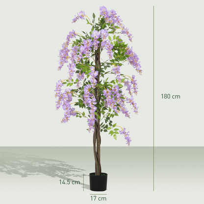 Artificial Wisteria Flower, Purple, 180cm