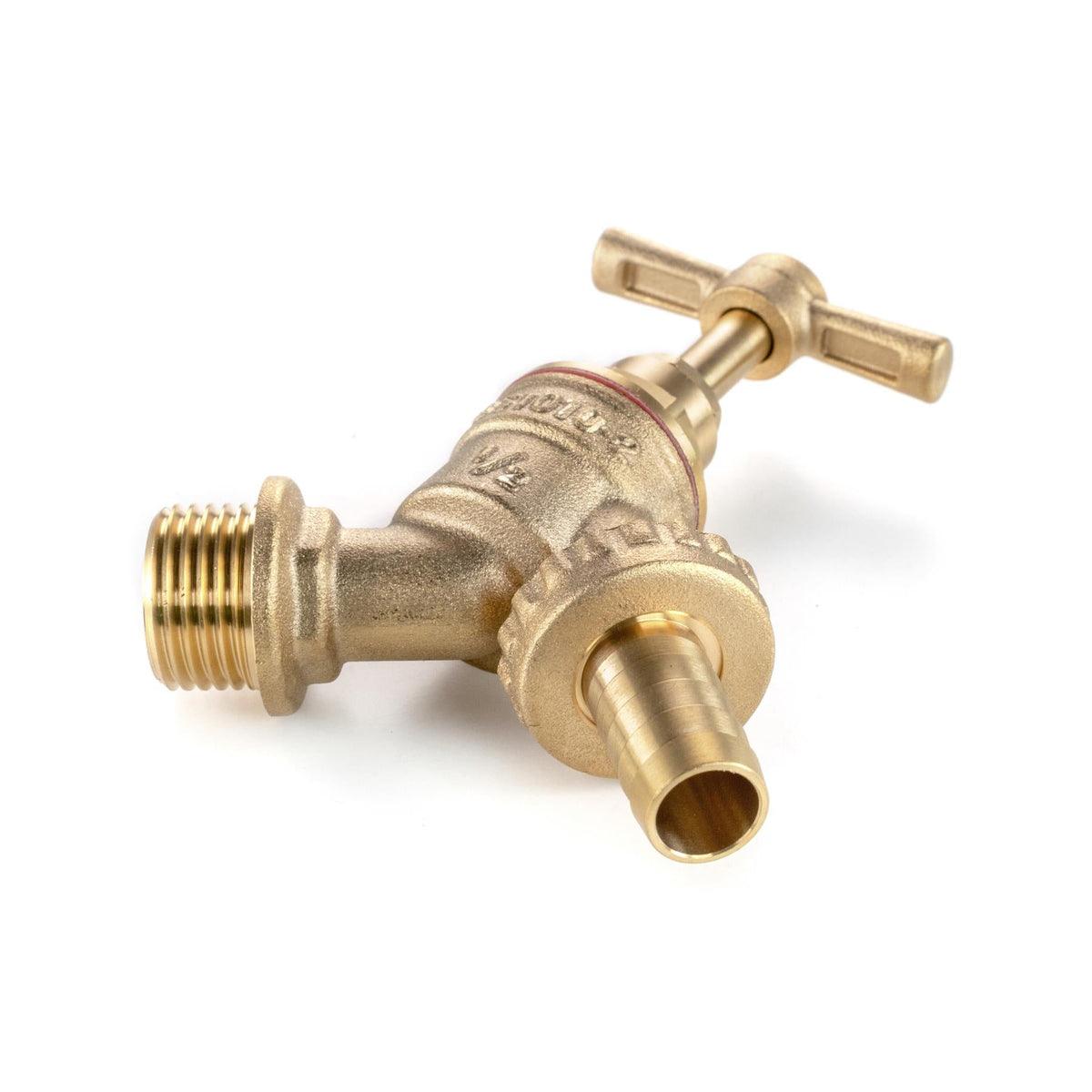 20mm MDPE Tee & Brass Bib Tap – ½″ Hose Barb