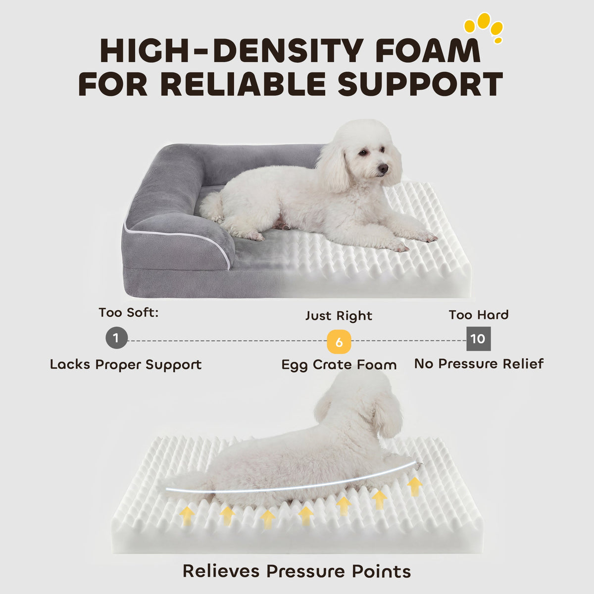 PawHut Washable Pet Sofa Bed for Cats and Dogs, Grey