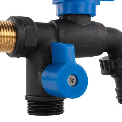 15mm Copper Wall-Mount Tap Kit – Double Bib Tap & PTFE