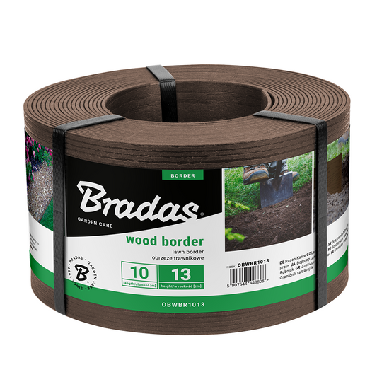 Bradas Brown Wood-Effect Lawn Edging – 130mm × 10m