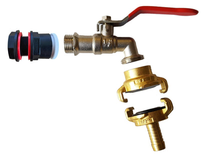 1″ BSP Water Butt Tap Kit – ¾″ Claw Hose Tail