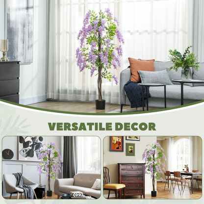 Artificial Wisteria Flower, Purple, 180cm