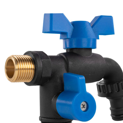 15mm Copper Wall-Mount Tap Kit – Double Bib Tap & PTFE