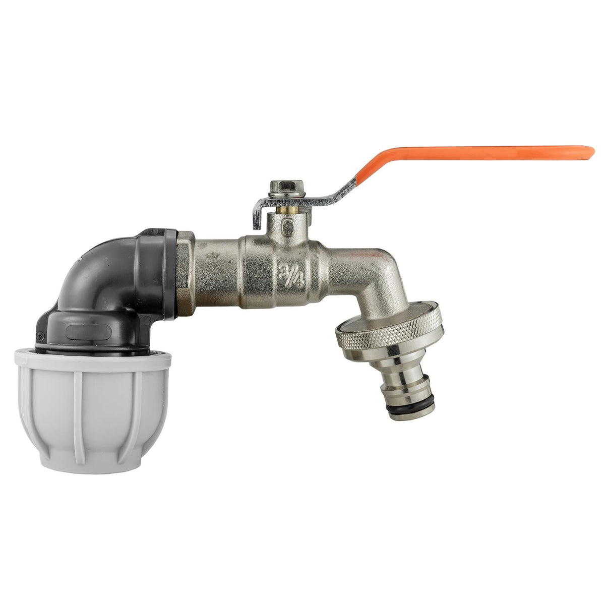 32mm MDPE Elbow & ¾″ Lever Tap Quick-Connect Kit