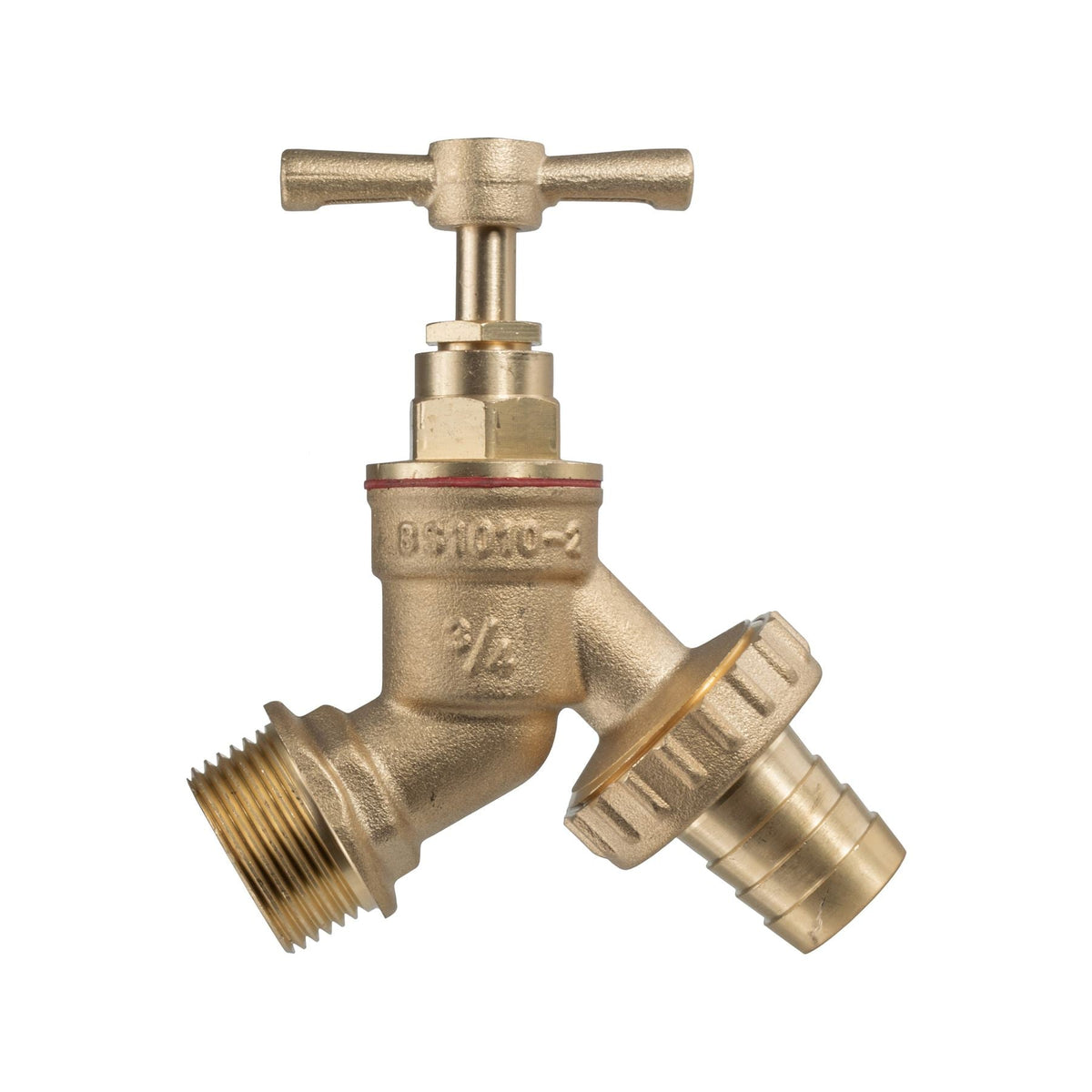 32mm MDPE Tee & Brass Bib Tap – ¾″ Hose Barb