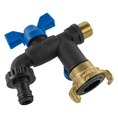 ½″ BSP Nylon Double Garden Tap – Bib Handle & Brass Claw