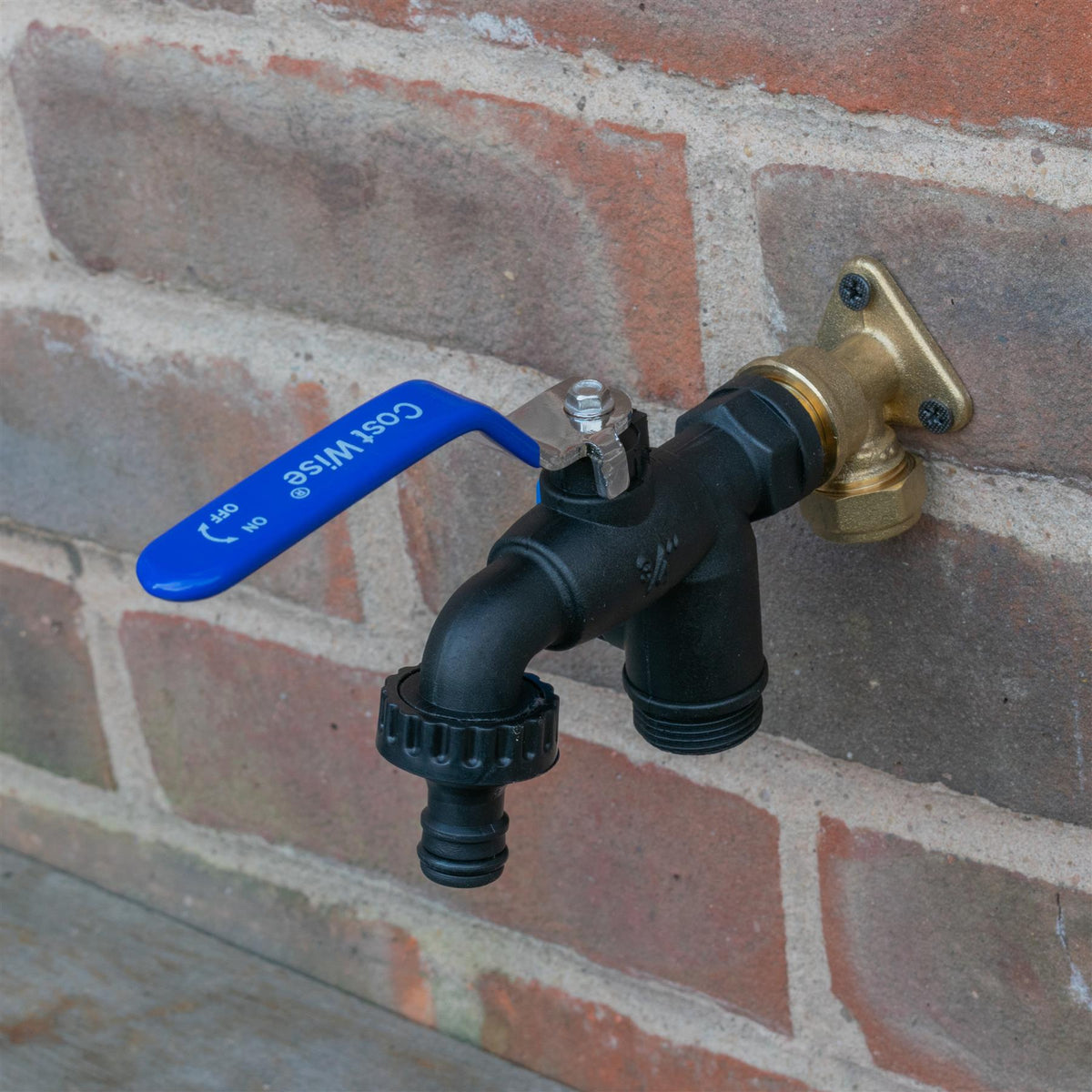 15mm Copper Wall-Mount Tap Kit – Double Lever Tap & PTFE