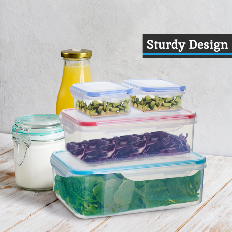 4 Piece Food Containers with Airtight Lids