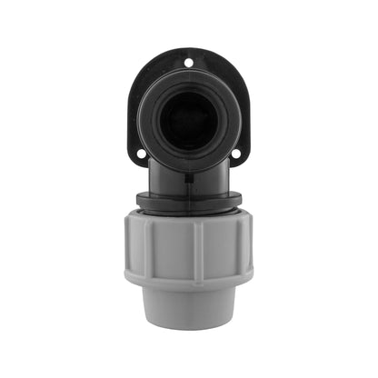 25mm MDPE Wall Flange & ¾″ Blue Lever Garden Tap