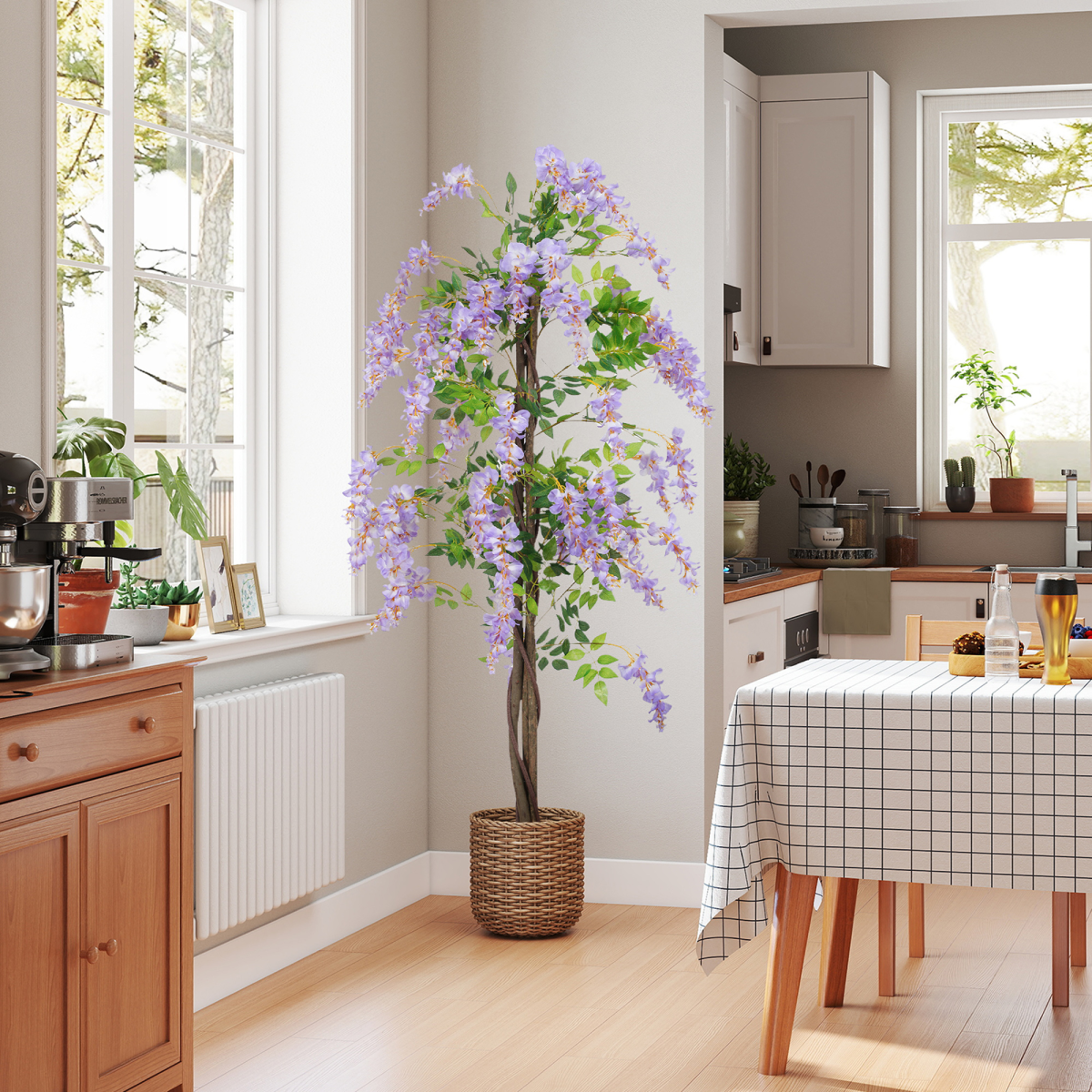 Artificial Wisteria Flower, Purple, 180cm