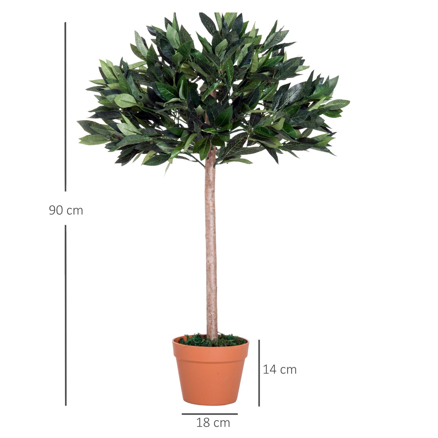 Artificial Olive Tree Indoor Plant in Orange Pot 90cm