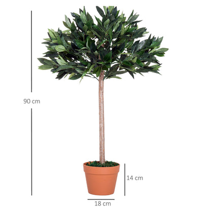 Artificial Olive Tree Indoor Plant in Orange Pot 90cm