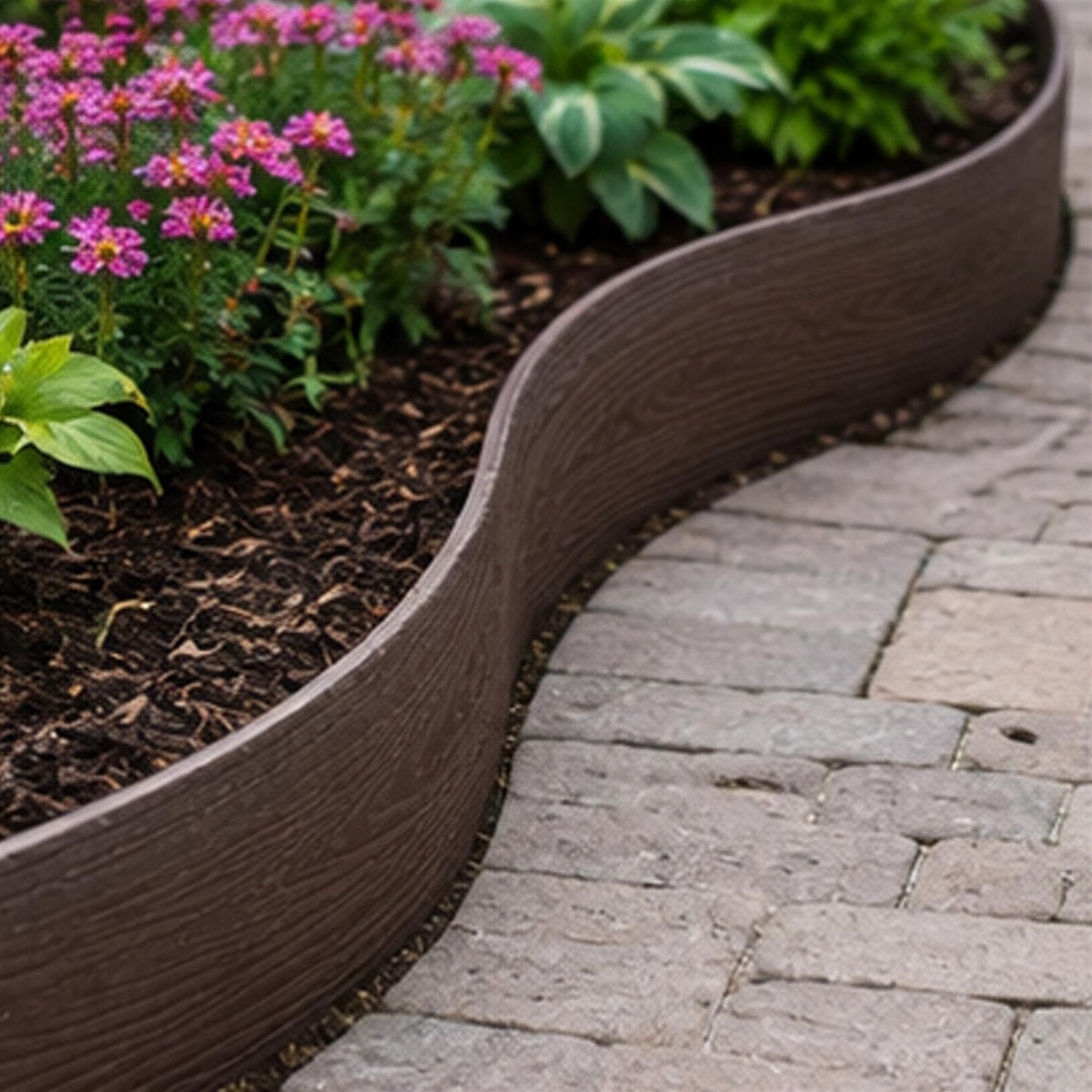 Bradas Brown Wood-Effect Lawn Edging – 78mm × 10m