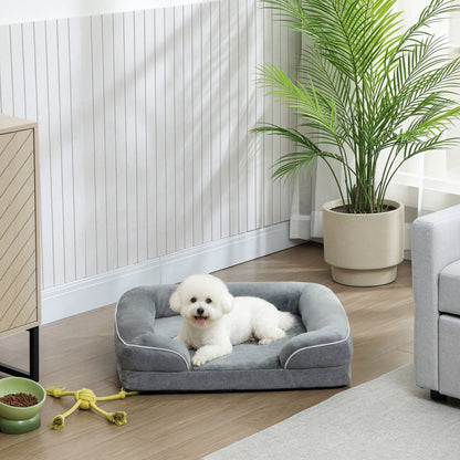 PawHut Washable Pet Sofa Bed for Cats and Dogs, Grey