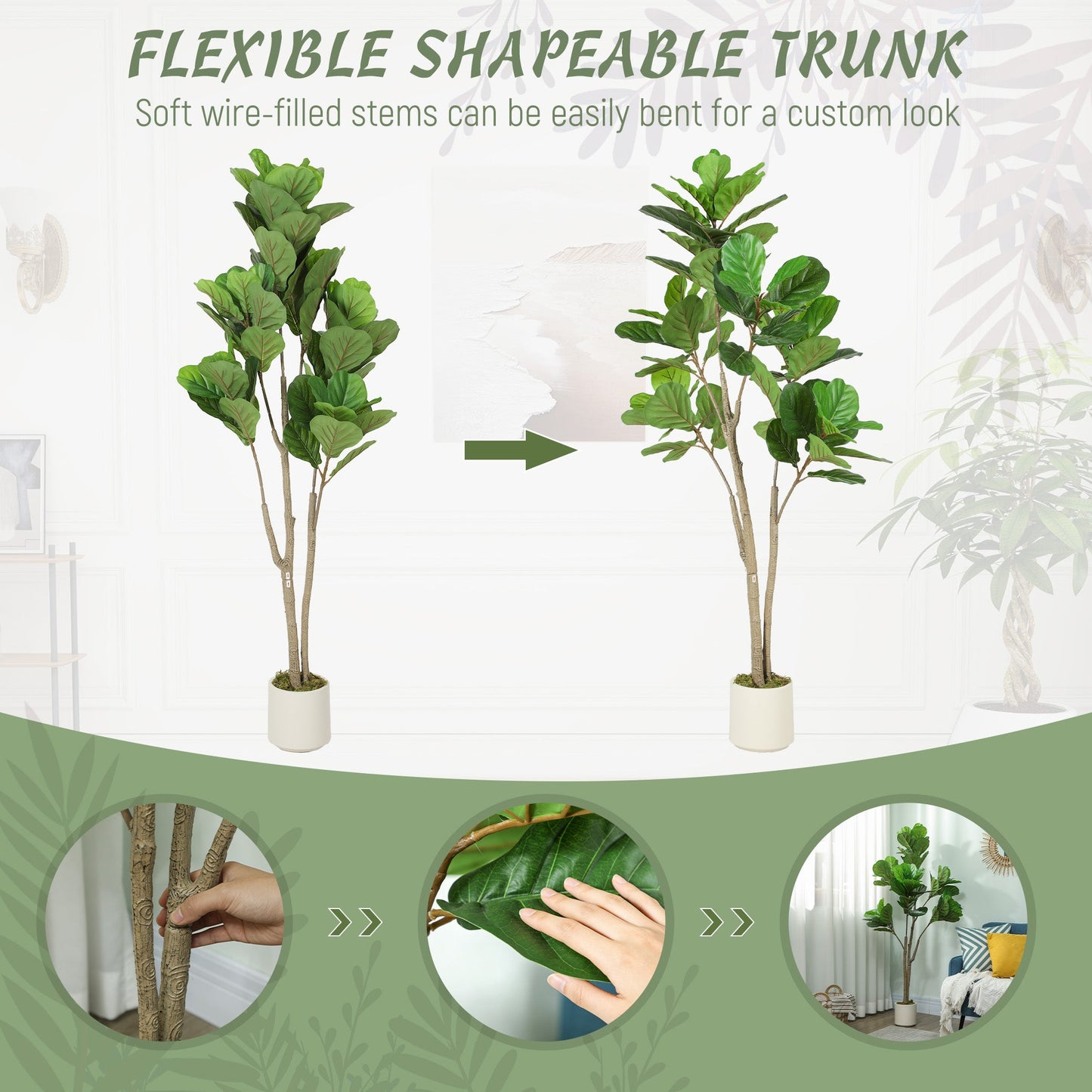Artificial Ficus Tree - Green 150cm